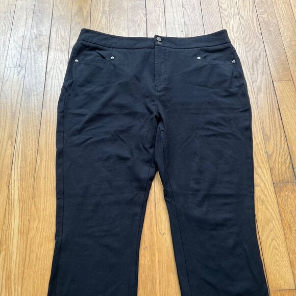 Not Your Daughters Jeans Size 14P Petite Black Stretch Mid Rise Straight Pants - Picture 2 of 15